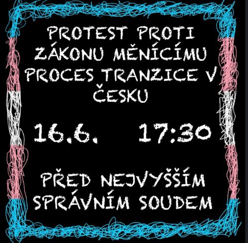 Protest proti zákonu měnícímu proces tranzice v ČR