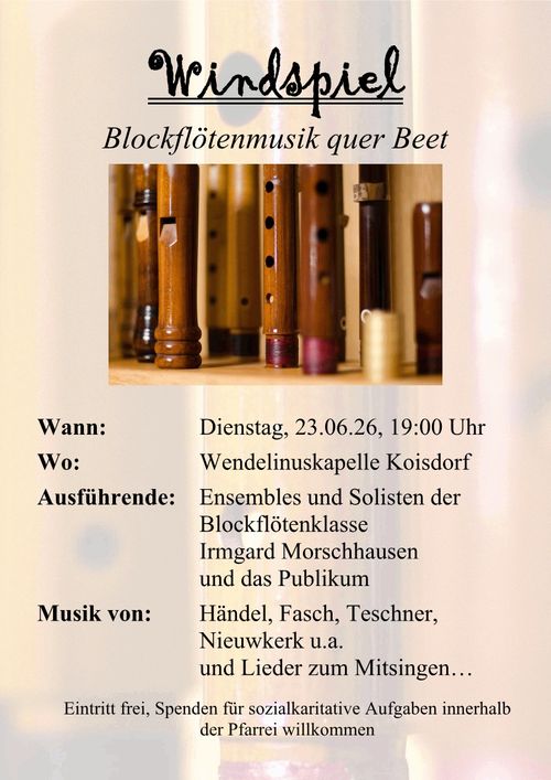 Windspiel - Blockflötenmusik quer Beet