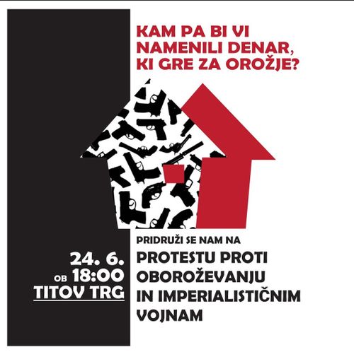 Kam bi pa vi namenili denar, ki gre za orožje? //vPROTEST PROTI OBOROŽEVANJU IN IMPERIALISTIČNIM VOJNAM