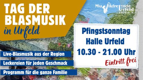 Banner für den Tag der Blasmusik in Urfeld.